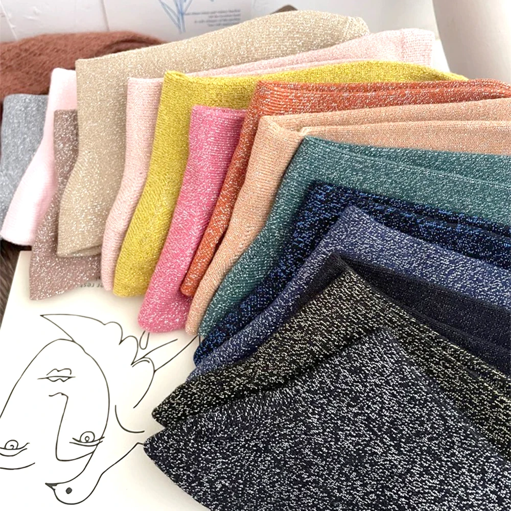 5 Paar zufällige bunte Farben, modische glänzende Socken im koreanischen Stil, Gold, Silber, Seidensocken, luxuriöses Design, hochwertige Damensocken – Detail 9