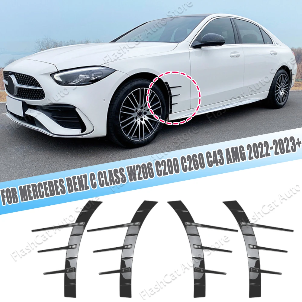 

4 шт., накладки на боковое колесо для бровей Mercedes Benz C Class W206 C200 C260 C300 C43 AMG 2022 2023 2024