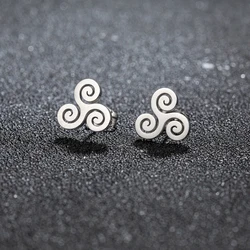 1Pair Stainless Steel Movie Earrings for Women Simple Fashion Piercing Jewelry Accessories Gift