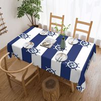 Custom Rectangular Sailor Stripes Tablecloth Fit 40\