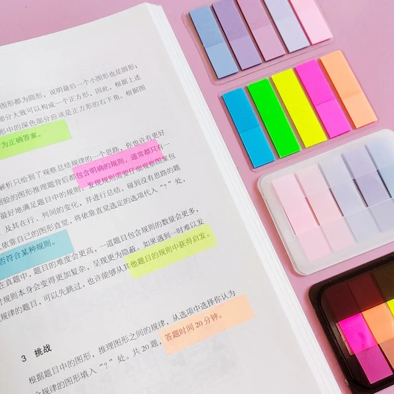 1 Box 100pcs  Writable Page Index Stickers Extractable Sticky Tabs Page Markers Tabs Transparent Color Sticky Notes