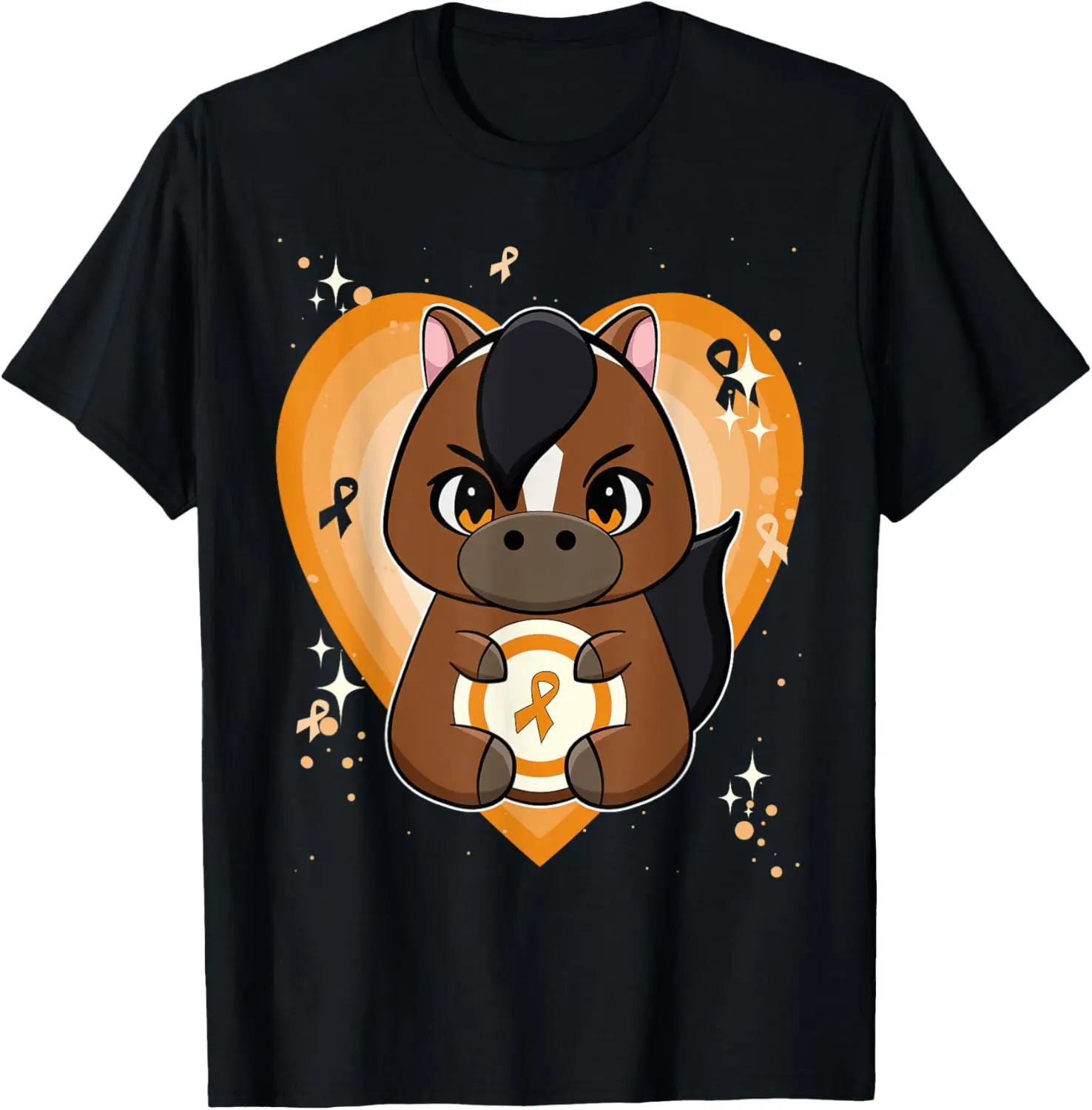 

Thoroughbred Horse With Ribbon Leukemia Awareness T-Shirt