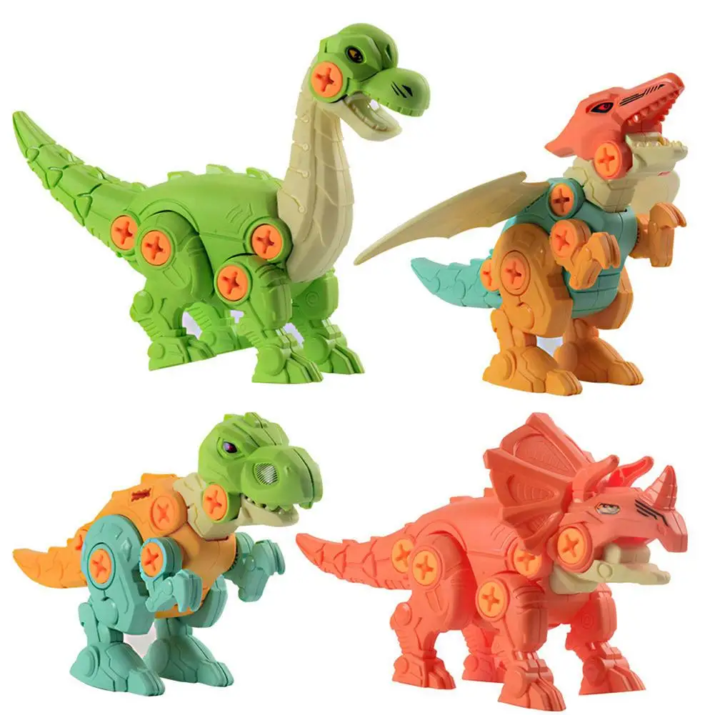 

4PCS DIY Disassembly Dinosaur Toy Set Screw Nut Combination Early Educational Blocks Toys With Assemble Screw Toys For Kids Gift