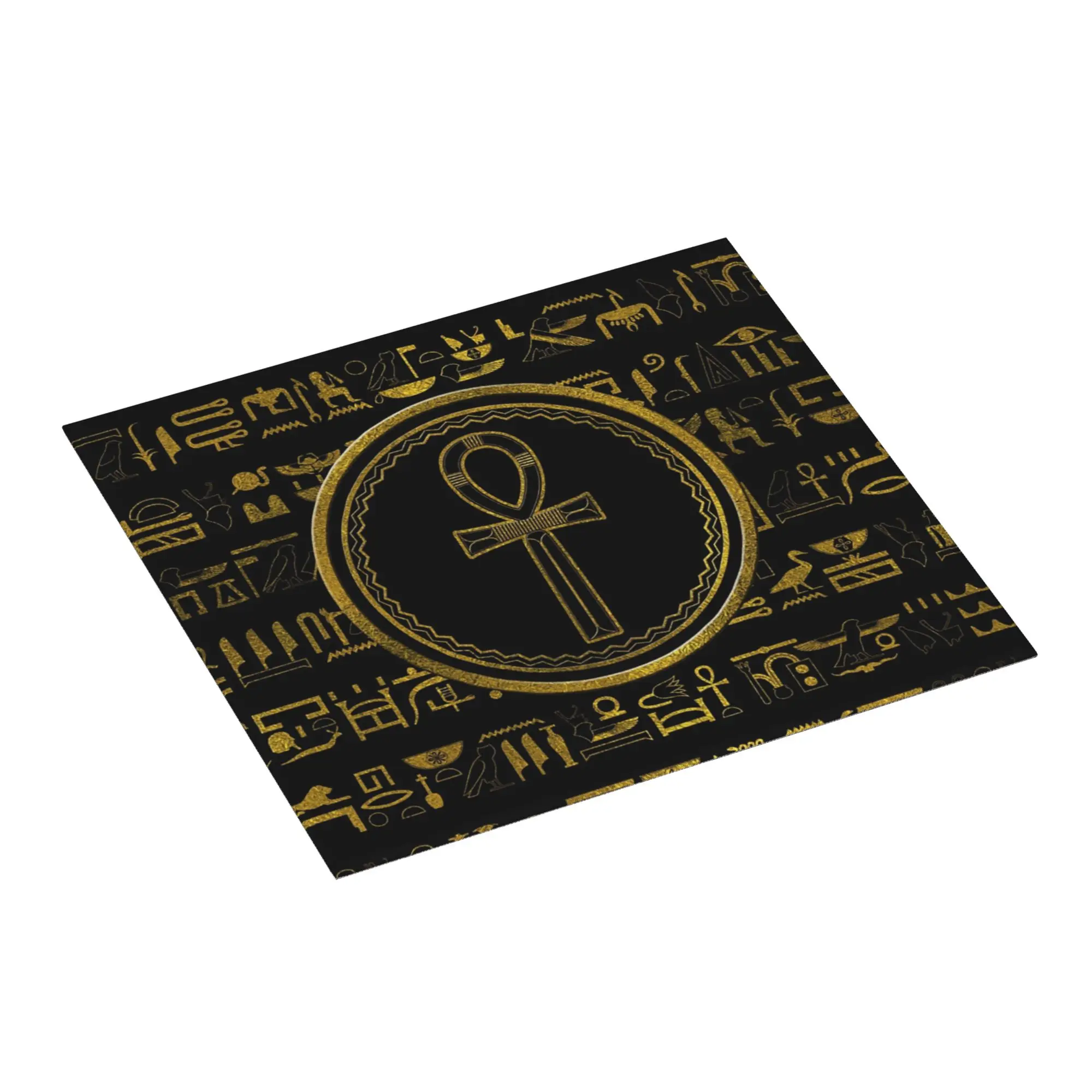 Gold Egyptian Ankh Cross Symbol Non‑Slip Waterproof Absorbent Barware Tableware Oil Proof Bathroom Drying Mat For Kitchen