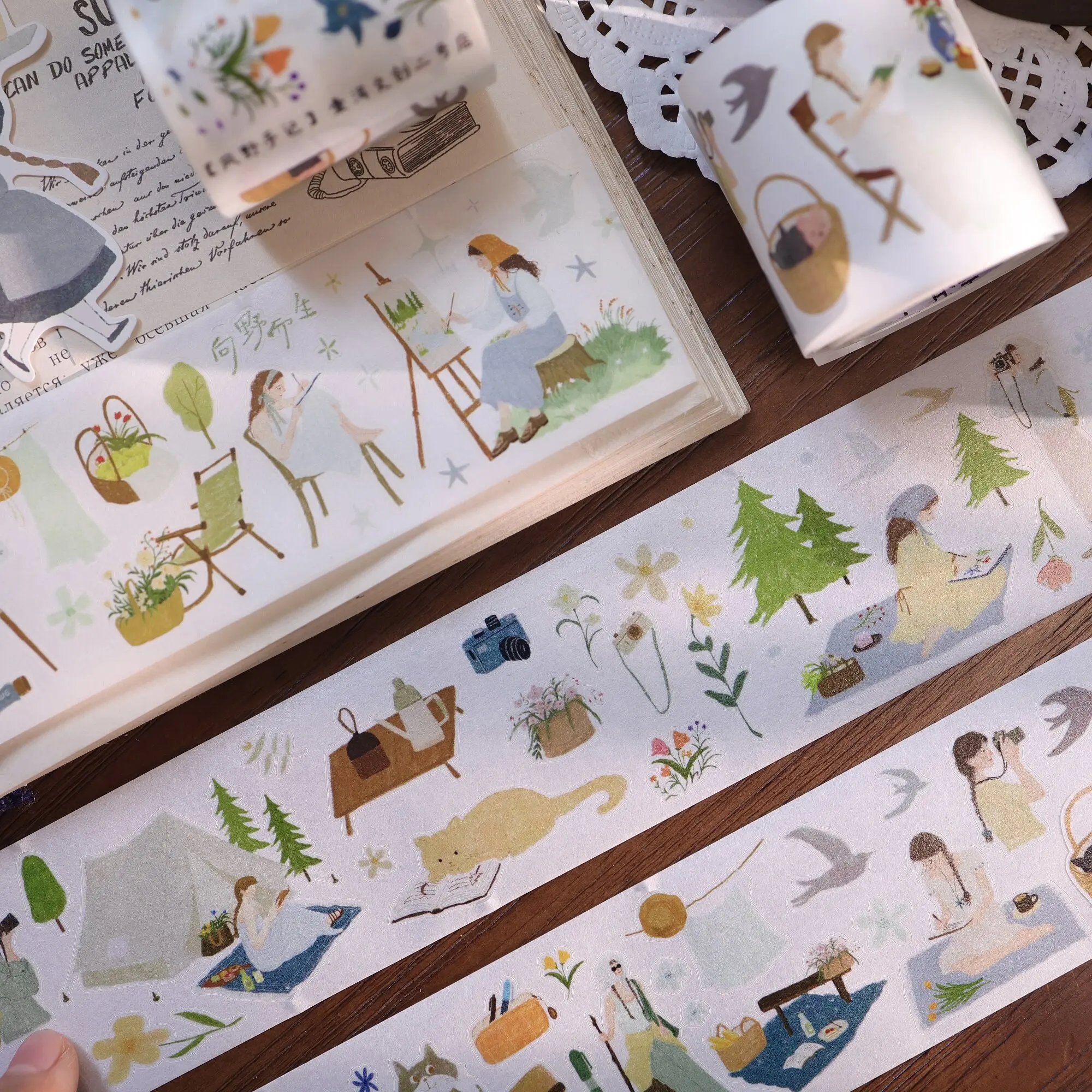 Yier No.2 Store Wind Field Handbook Salt Style Washi Tape PET Die Cut Sticker Journal Material Scrapbooking Hand Account