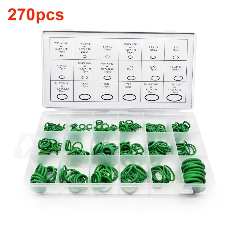 

270Pcs Rubber O-Ring Gasket Repair Kit NBR Sealing O Ring For Car Air Conditioning Gasket Faucet Waterproof Washer Set