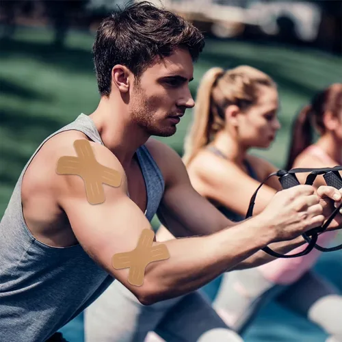 Imagen 2 del producto Cinta de kinesiología elástica, cintas deportivas terapéuticas para rodilla, hombros y codo, tiras impermeables para músculos atléticos, 5-50 Uds.