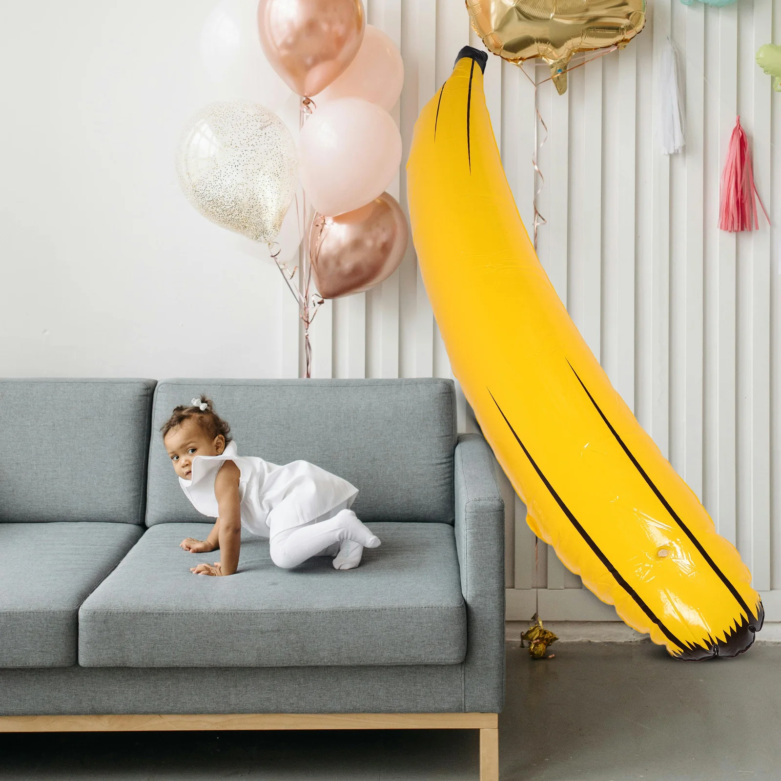 Banane gonflable Jumbo en PVC solide, étanche, grande banane pour cadeaux de fête, événements de plein air, décorations de piscine flottantes
