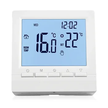 Regolatore di temperatura programmabile Termostato ambiente Display LCD digitale Controller touch screen Caldaia a gas per riscaldamento a pavimento