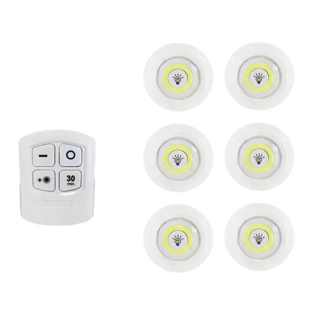 LED Wireless Reading Light Dimmable COB Remote Under Cabinet Light Staircase Aisle Kitchen Closet Bathroom Night Lights