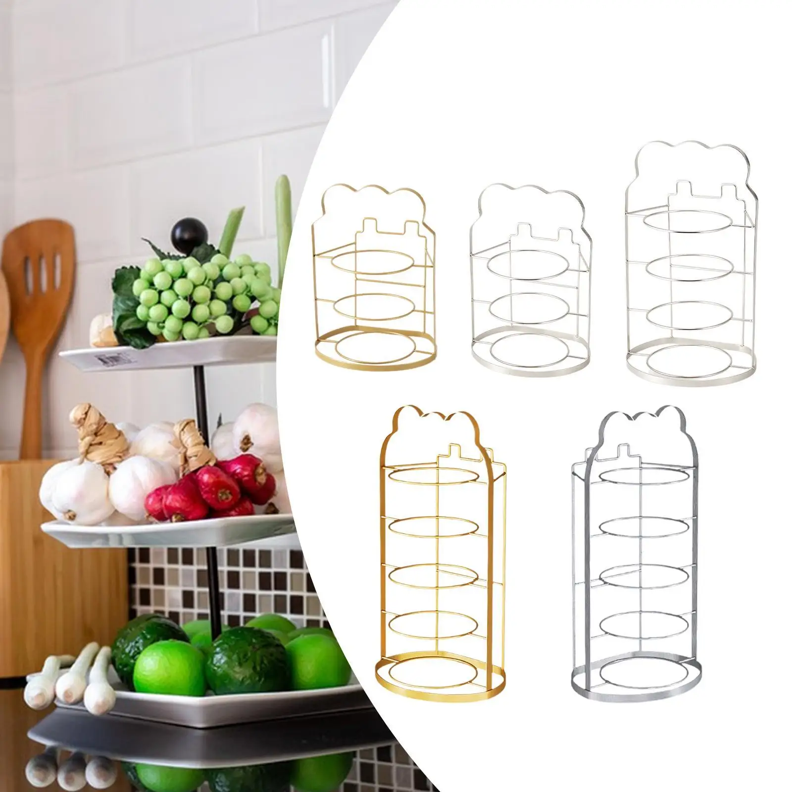 Food Prep Rack Food Plate Holder Space Saving Organizer Kitchen Shelf Dish Rack