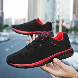 Chaussures de sport confortables en maille pour hommes, baskets noires décontractées, respirantes, coordonnantes, course à pied, fitness