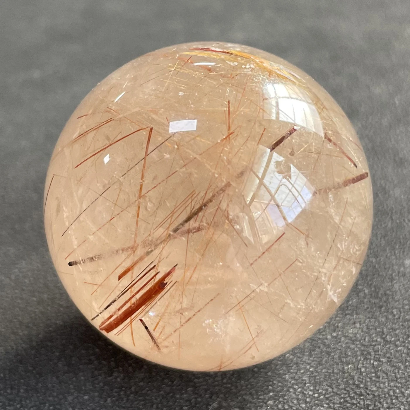 83g Natural Stone Quarte Rutilated Crystal Ball Polished Clear Quartz Sphere Reiki Healing Room Decor Fengshui Y1964