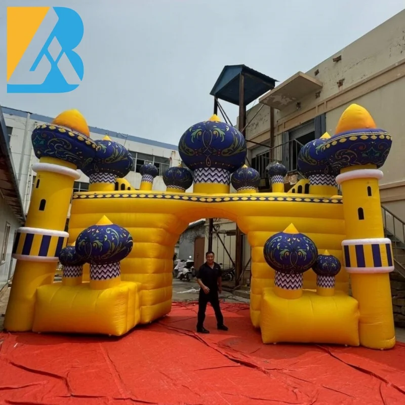 Customized 8 Meters Width Large Inflatable Castle Party Backdrop for Decorations Toys