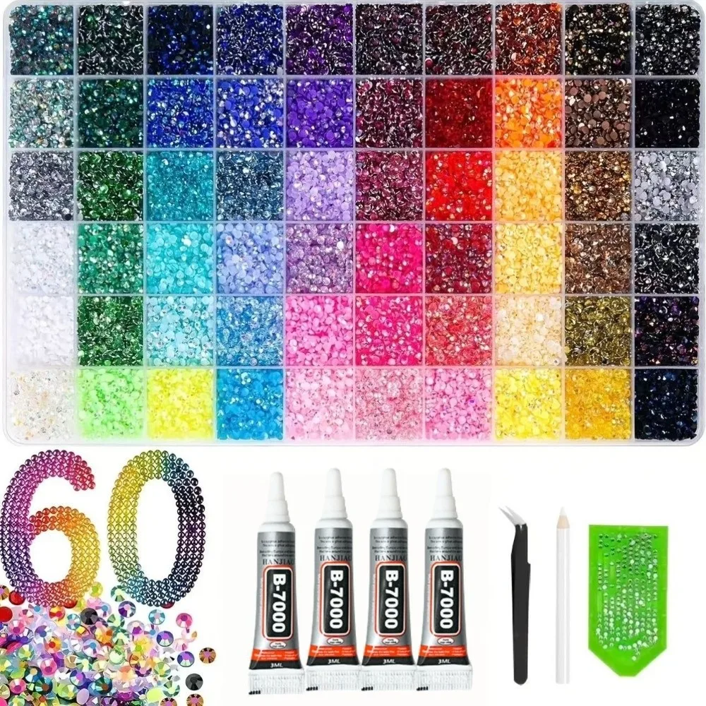 Multicolor Resin Rhinestone Kit Mixed Sizes DIY Decoration Jelly Rhinestones Diamond Art Sparkling Flatback Gems