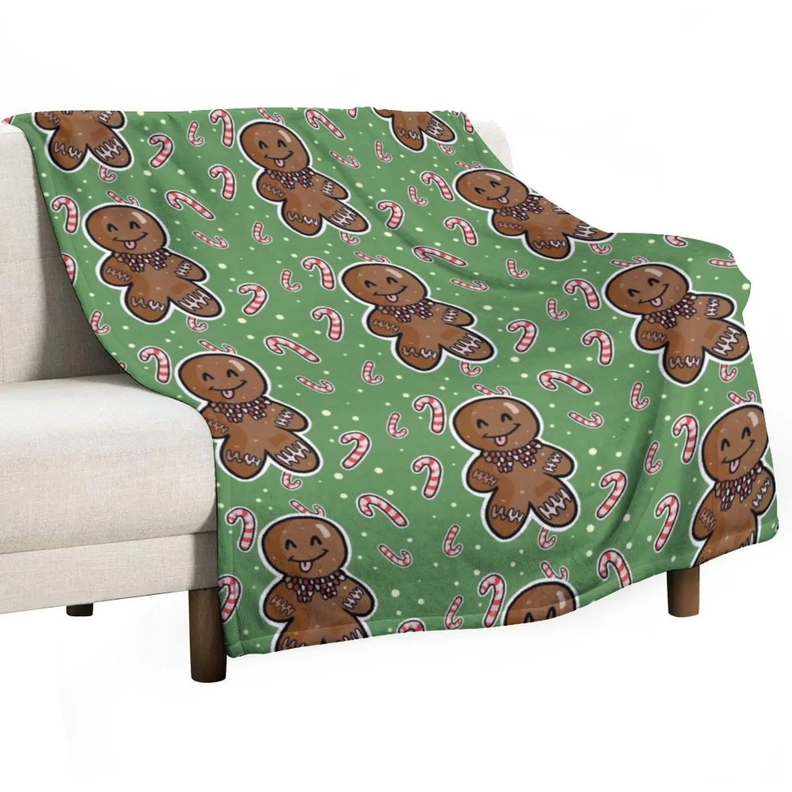 Gingerbread Friend Pattern Throw Blanket blankets and throws heavy to sleep Soft Blankets