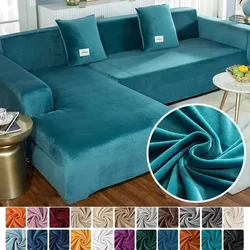 Velvet Sofa Cover Plain Color Stretch Sofa Covers for Living Room Slipcover Couch Cover Furniture Protector