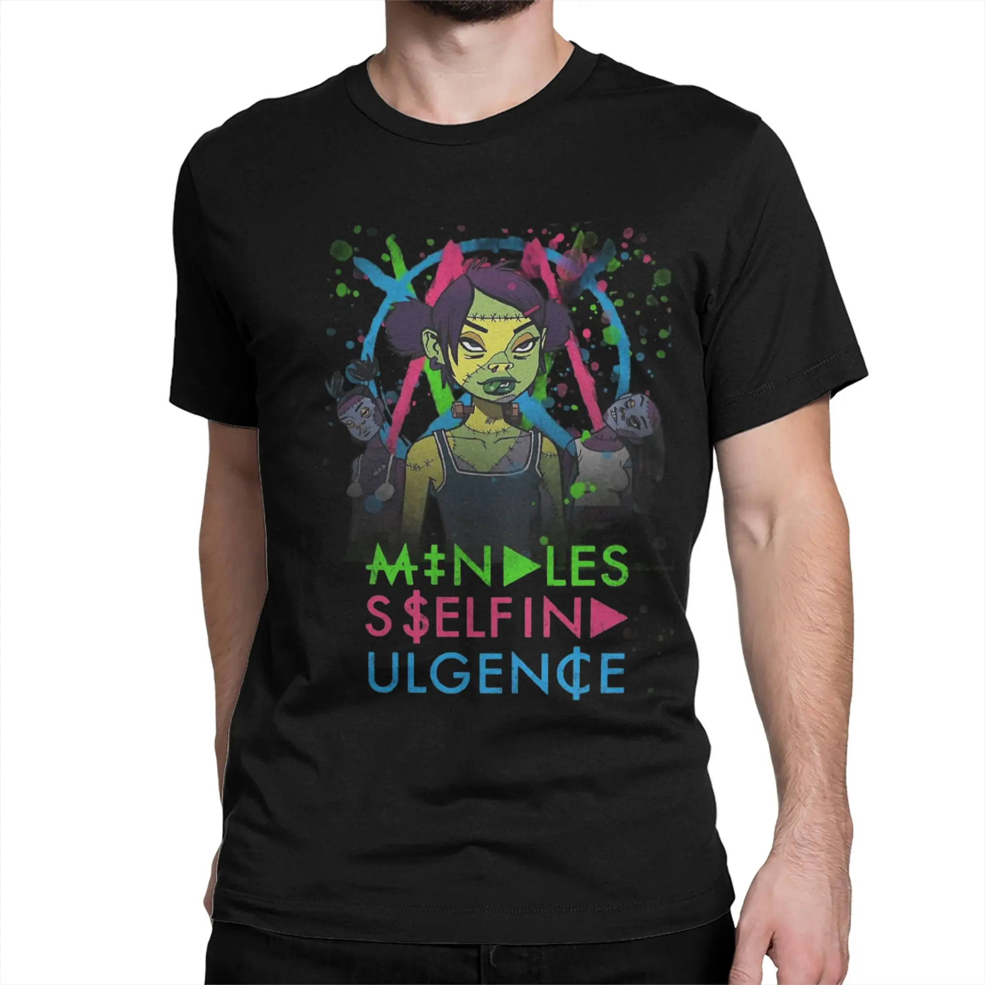 Men T-Shirts Mindless Self Indulgence Novelty Cotton Tee Shirt Short Sleeve  T Shirts Round Collar Clothing Plus Size