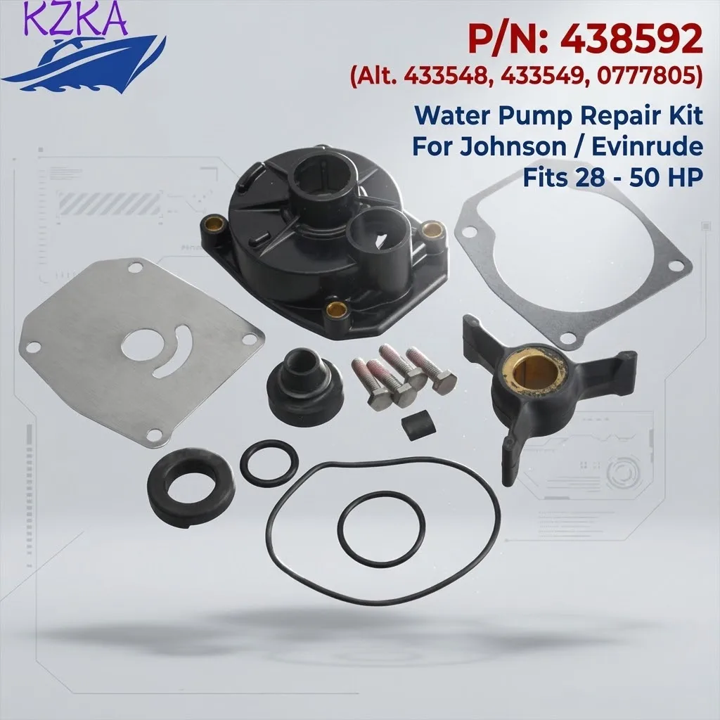 Boat Motor Water Pump Repair Kit Impeller With Housing 438592 For Johnson Evinrude 28HP 35HP 40HP 48HP 50HP 433548 433549 077780