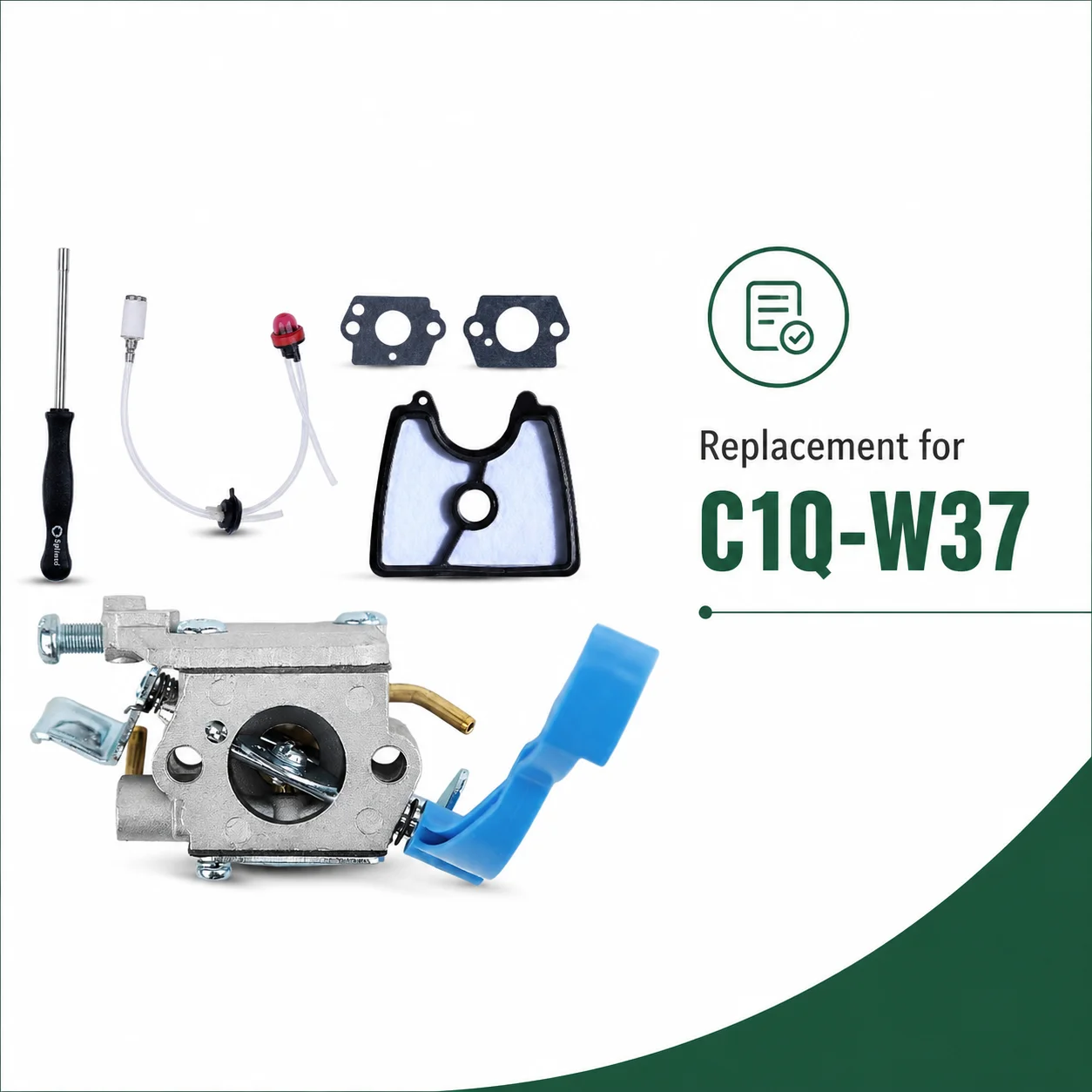 Carburetor Kit For Husqvarna 125B 125BVX 125BX Jonsered B2126, C1Q-W37 545081811 581798001, Fuel Line Spark Plug Air Filter