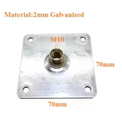 8Pcs Steel Black Round Square Mount Plate M8 M10 Thread Flange Furniture Table Leg Connecting Adapter