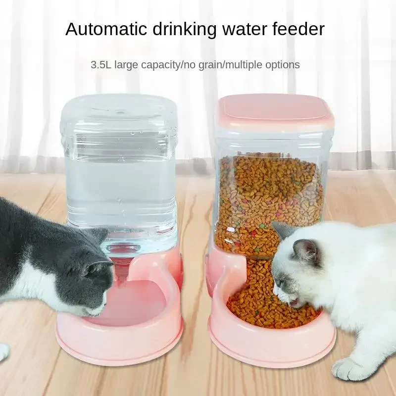 Cat Pet Automatic Feeder Drinking Bowl Large Capacity Dog 3.8L Combination Grain Storage Bucket Supplier