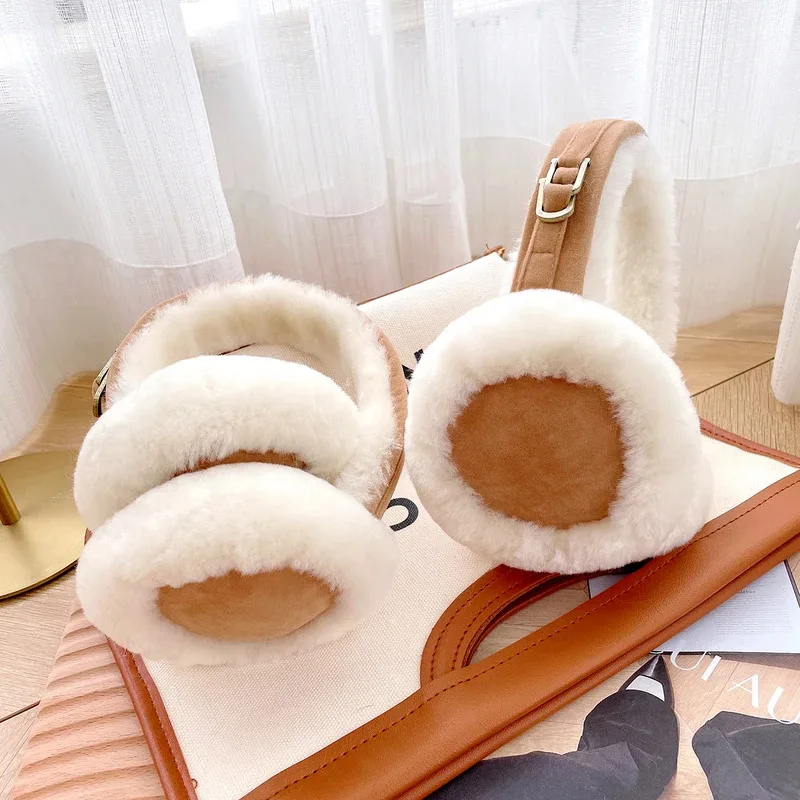 Imitation Wool Ear Warmer Winter Sheepskin Ear Muffs For Women Soft Warm Solid Earflap Outdoor Cold Protection EarMuffs Ear Cove