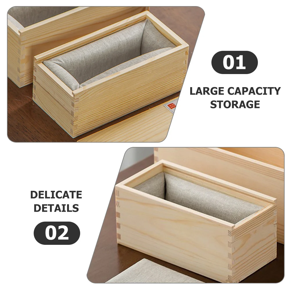 

Wooden Box Pine Wood Storage Box Large Capacity Smooth Surface DIY Paint Carve Decor Photo Jewelry Sliding Lid Gift Craft