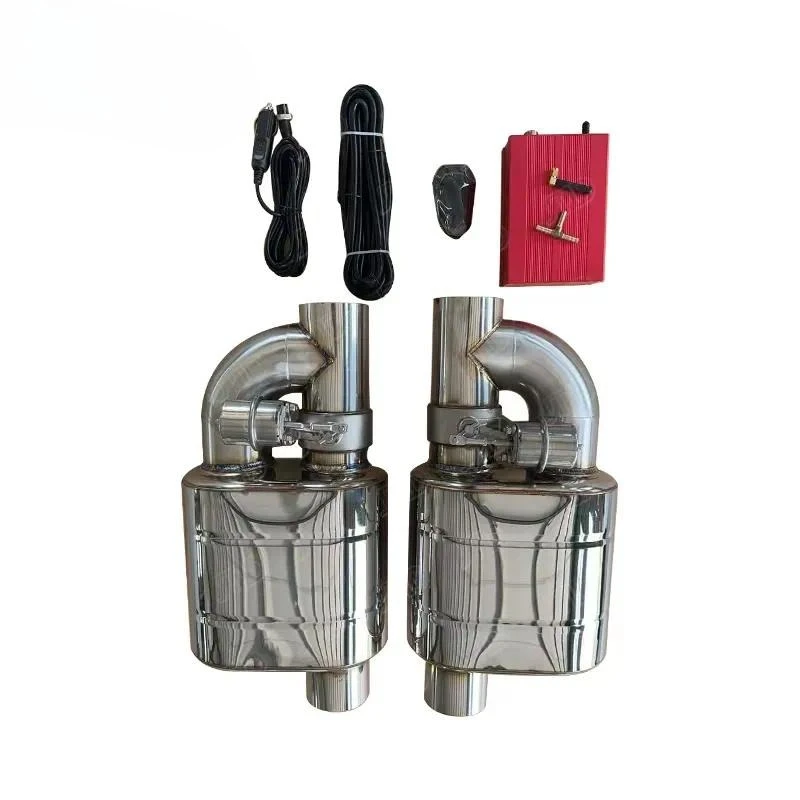 Universal 2.5/2.75/3/3.5 Inch 201 304ss Vacuum Valve Exhaust Pneumatic Muffler Remote Control Performance Car Exhaust