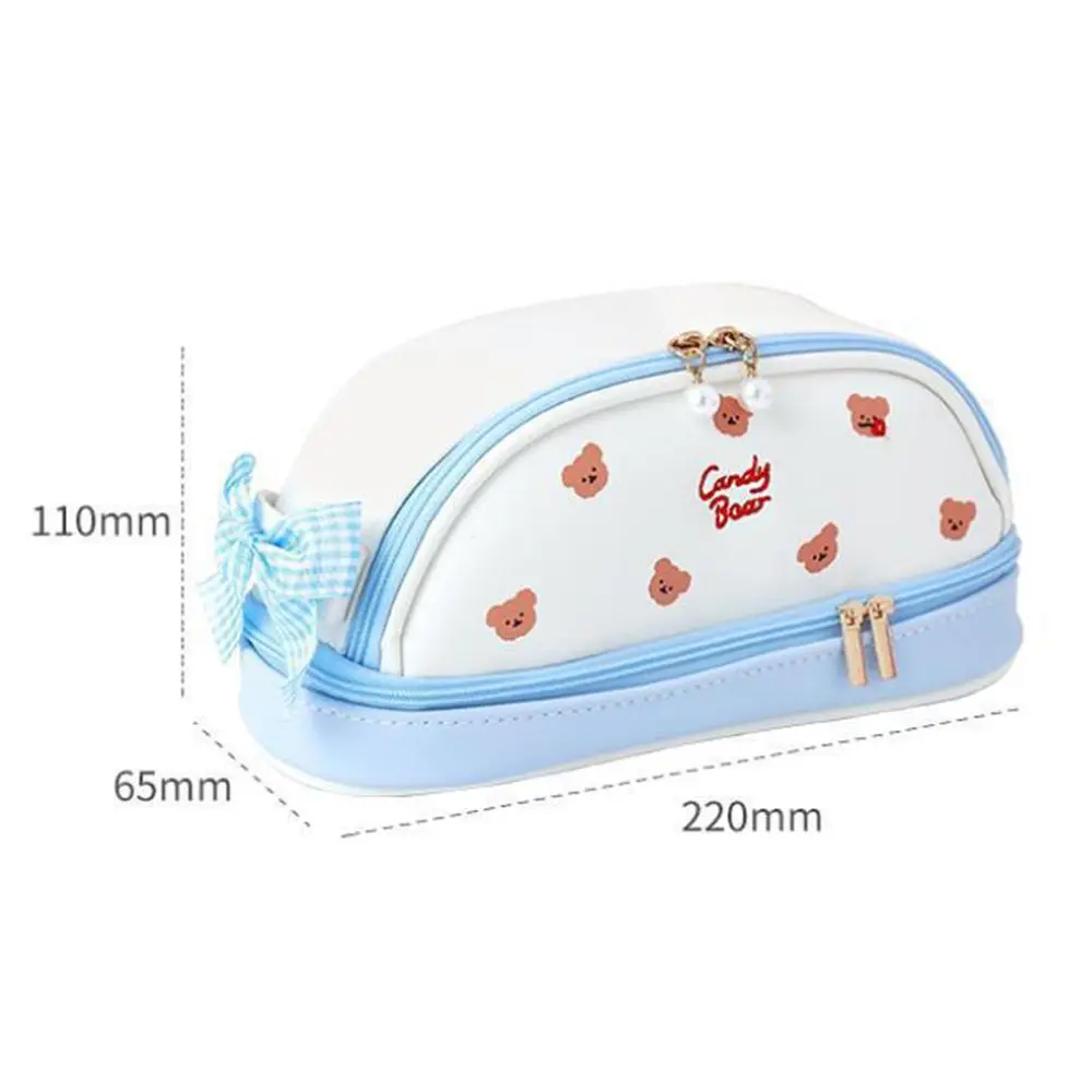 Kawaii Love Strawberry Large Capacity Cherry School Supplies Pencil Bag Pencil Pouch Pencil Cases Student Stationery