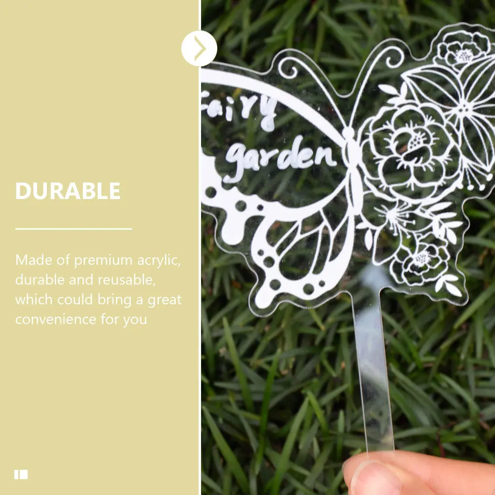 

6Pcs Acrylic Plant Markers Reusable Waterproof Plant Label Tags for Garden Nursery Greenhouse Backyard Patio Garden Accessory