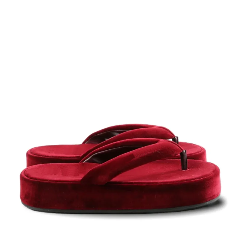 Velvet Platform Flip Flops Slippers Sexy Round Toe Slip On Thick Heel Solid Customized New Arrivals Fashion Women Modern Shoes
