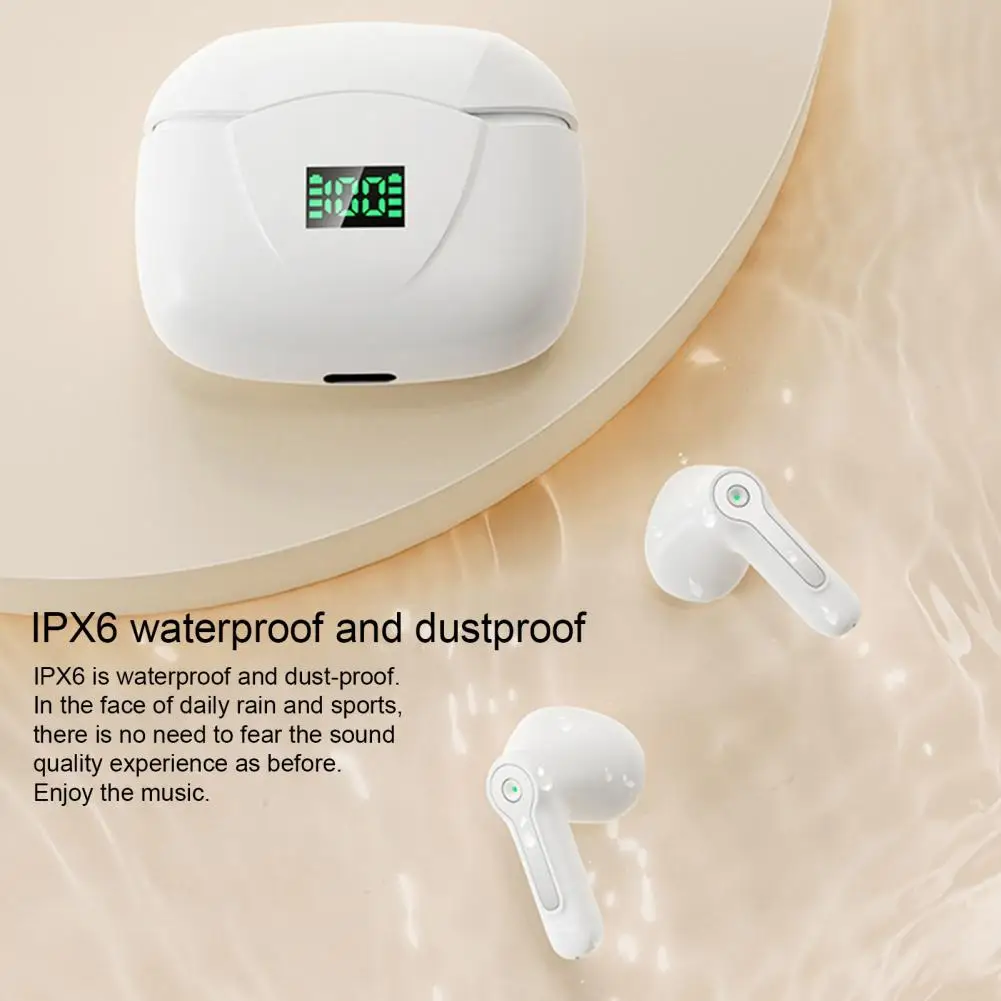 1 Set Wireless Earbuds Stable Transmission Delay Free Waterproof Stereo Surround Touch Control Noise Reduction ABS Bluetooth-com