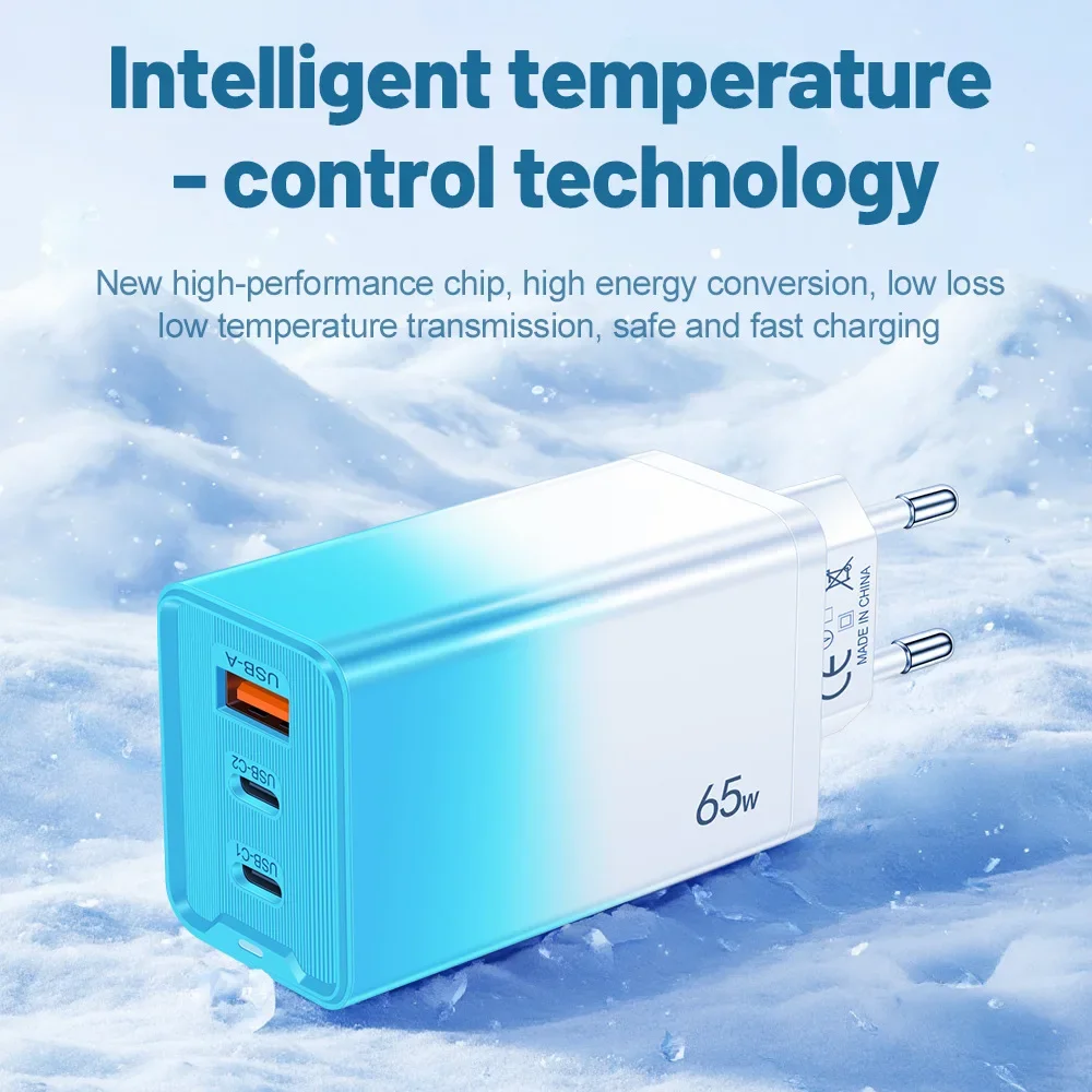 65W Fast Charger USB Type C Quick Mobile Phone Charger 3 Ports Charger Adapter For iPhone 16 Pro Samsung EU/US/UK Plug 2025