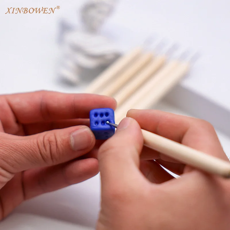 DIY Ceramic Wax Ball Stylus Clay Sculpture Handicraft Pottery Sculpte Model Pattern Molding Emboss Sludge Dot shape Tool