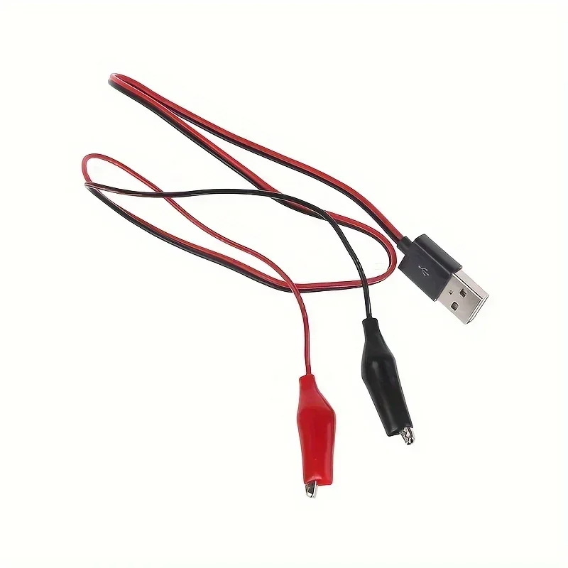 1/2/5PCS 60CM Alligator Clips Clamp To USB Male-Female Connector Cable Crocodile Electrical Clip Power Supply Extension Wire
