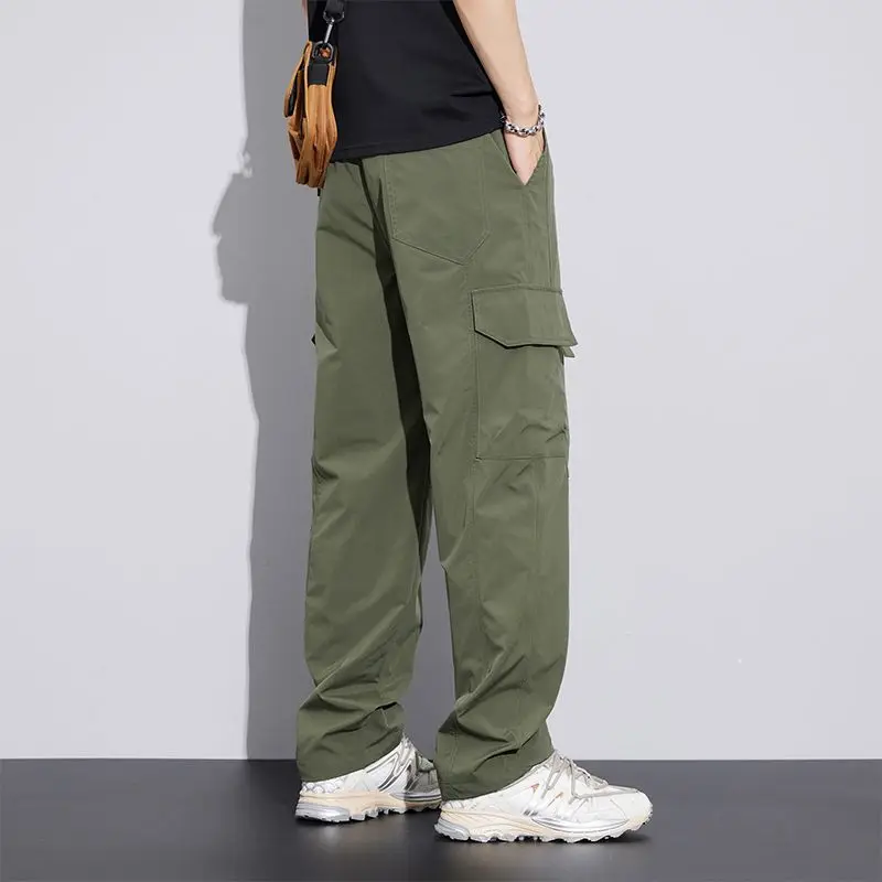 

Loose Men's Cargo Pants Green Minimalist Low Price Slacks Long Regular Fit Aesthetic Cotton Cheap New In Harajuku Male Trousers
