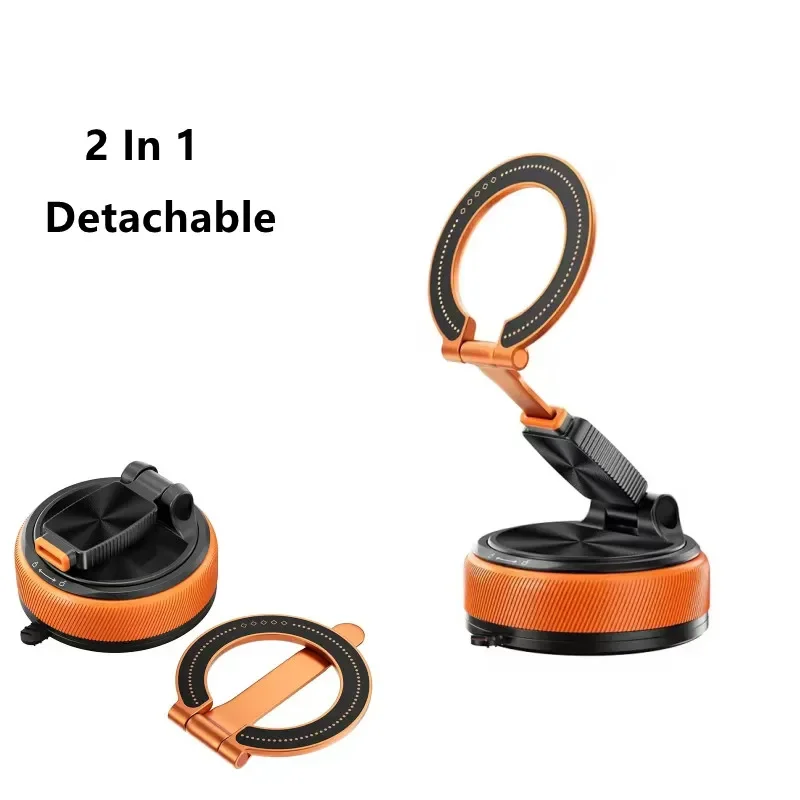 Foldable Car Vacuum Adsorption Suction Cup Magnetic Dashboard Phone Holder For The Car On The Glass Removable Finger Ring Stand