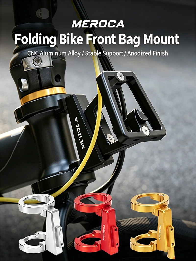 Front Bag Bracket Adapter Mount, Adjustable Lock Ring Holder for Birdy Dahon SP8 412 Folding Bike - view 2