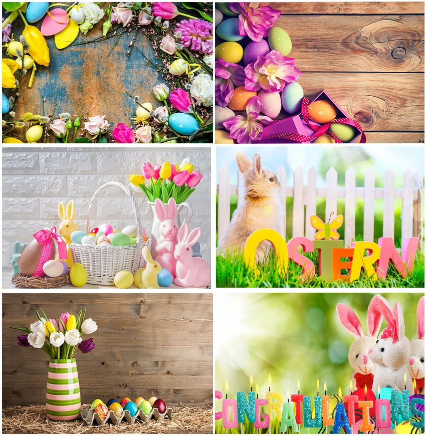 Placas de madeira Placas para cenários de Páscoa, flores coloridas diferentes, ovos florais, florais, Fence Sunshine, Spring Backgrounds, photocall