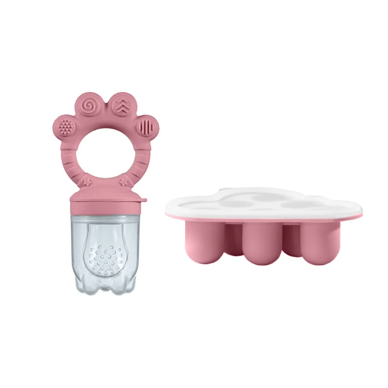 

2pcs Silicone Baby Fruit Feeder Set, Bear Paws Ice Food Box, Fruits Vegetables Meat Puree Container