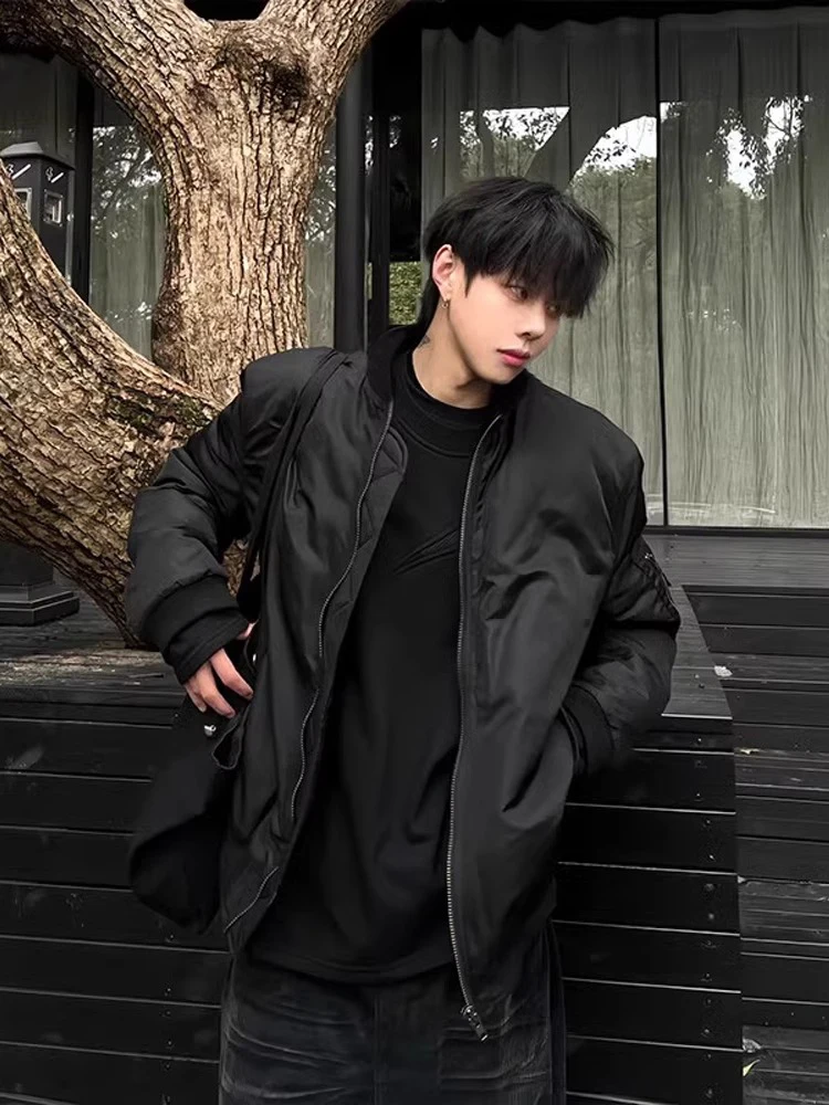 

Утепленная хлопковая куртка-бомбер Bla Thiened Pilot для мужчин, зимняя, в американском бейсбольном стиле, для подростков, Haome Cleanfit, верхняя одежда