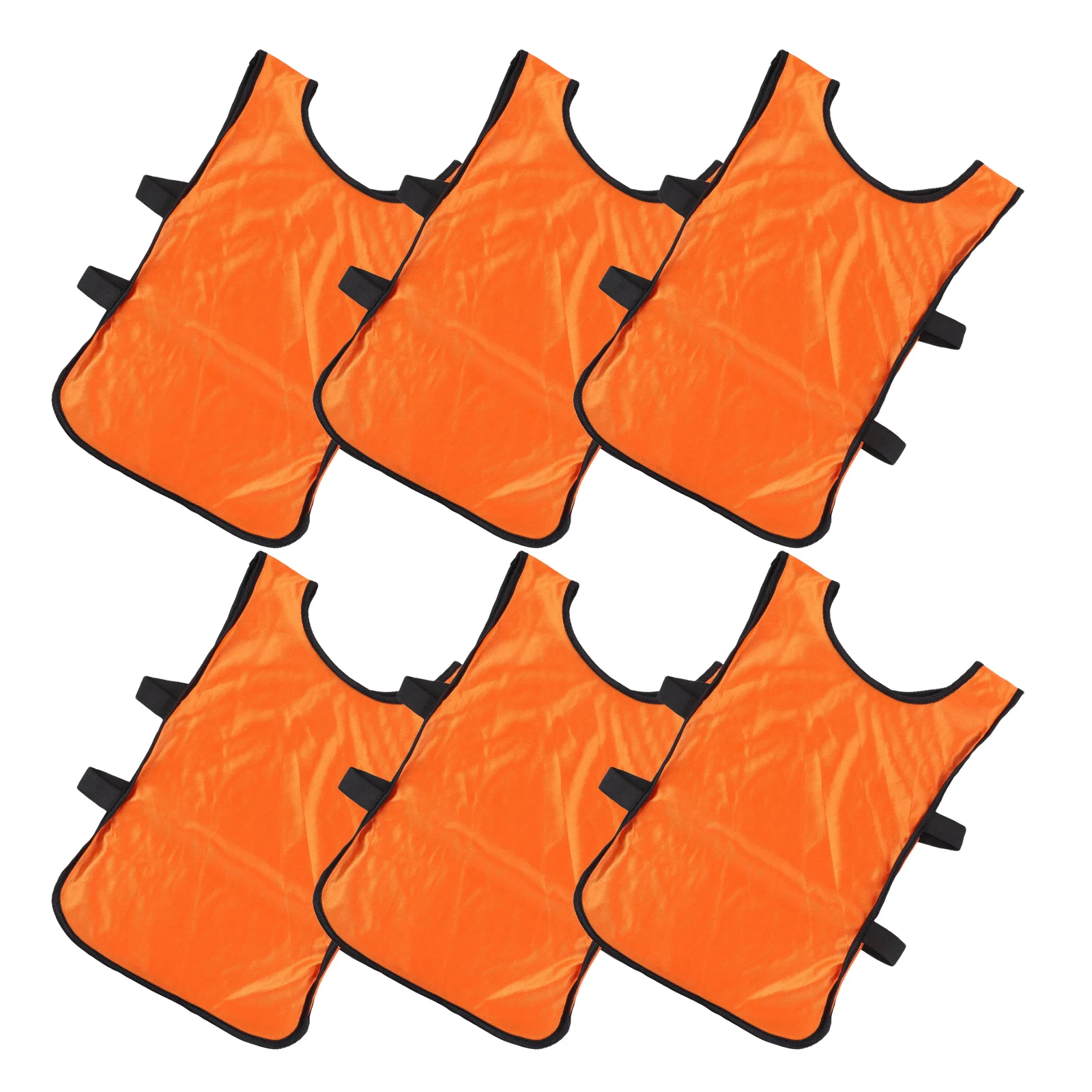 

6pcs Orange Vest Breathable Scrimmage Vest Football Pinnies Scrimmage Waistcoat For Soccer Practice Sport Team