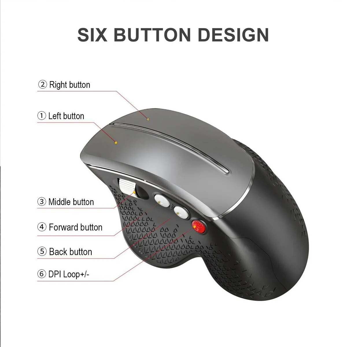 CMB-pWireless Bluetooth Mouse Rechargeable 2.4G Wireless Mouse for Office Mute Support PC Laptop Tablet