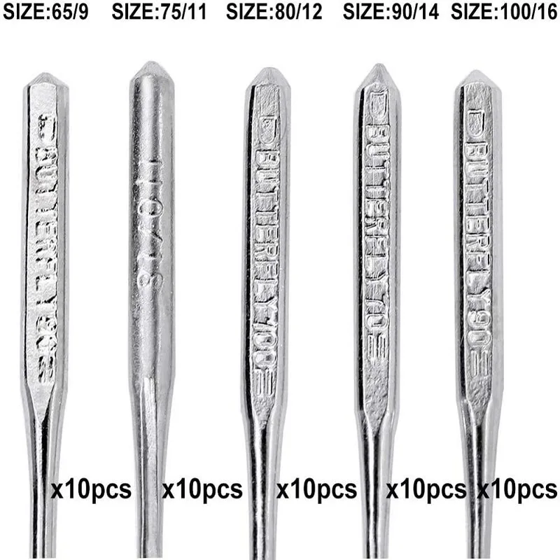 Punti di regola universali per nitidezza dell\'ago della macchina da cucire da 50 pezzi applicabili a tutte le macchine da cucire Singer Brother con
