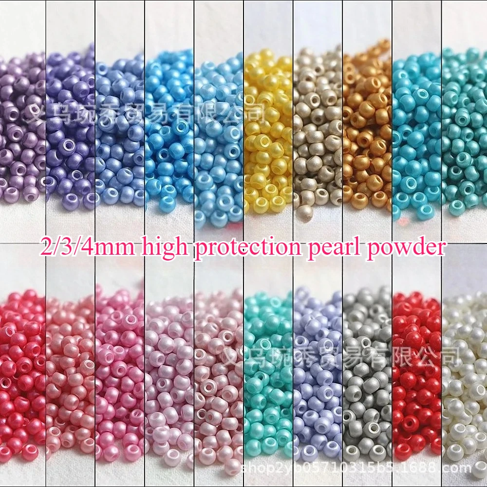 

2/3/4mm pearl powder solid color matte glass rice beads handmade DIY bead scattered bead bracelet necklace