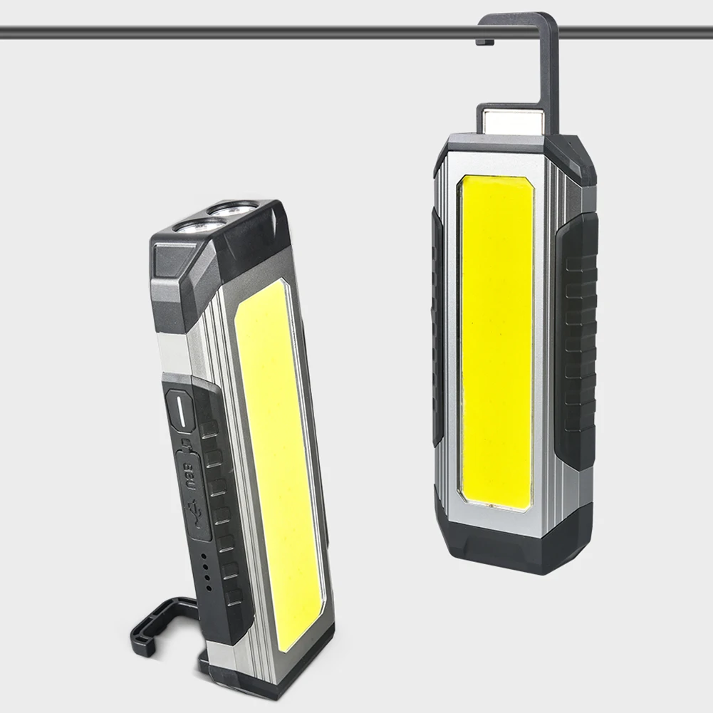 USB付き充電式LEDワークランプ,調整可能な照明強度,屋外装飾ライト,キャンプに最適です。