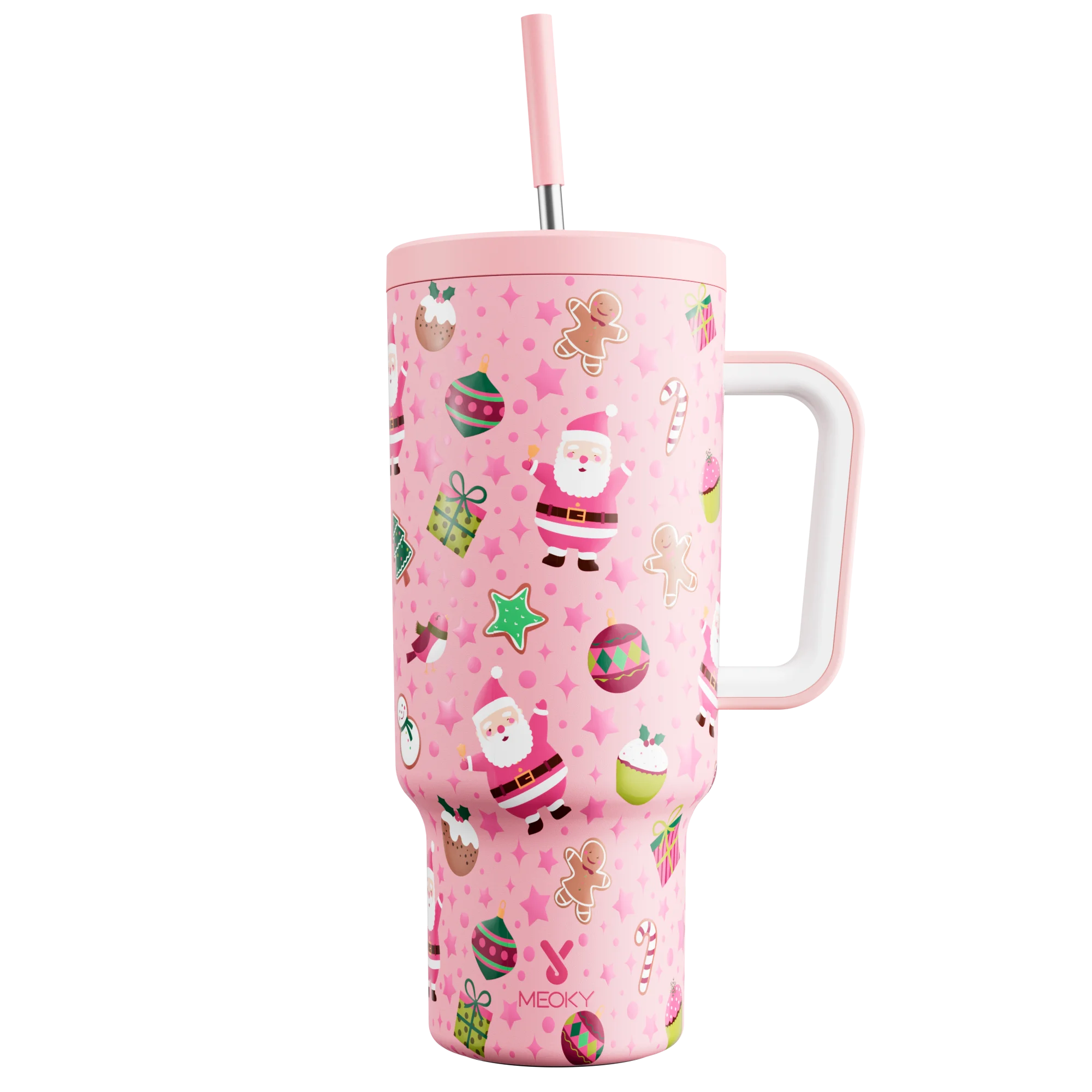 

Meoky 40oz Cup Christmas Vacuum Insulated Tumbler With Lid Stainless Steel Leak-Proof Coffee Car Mug Portable Water Bottle