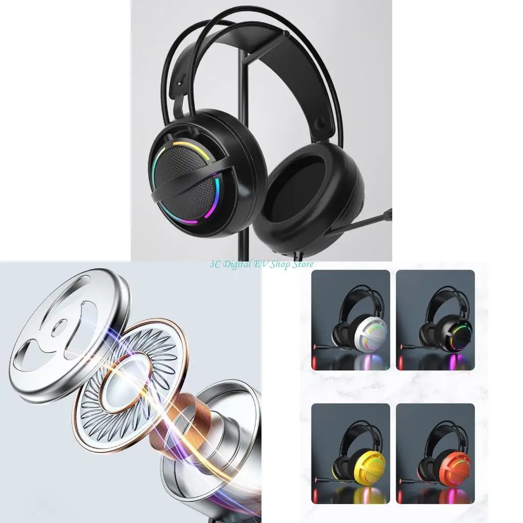 E74D Gaming Headset with Microphone Game Headphones with 7.1 Surround Sound Earphone