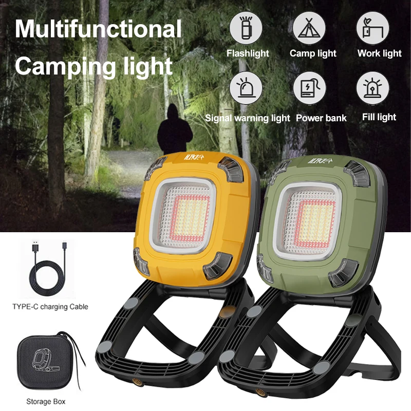 

200W Portable LED Camping light Outdoor Searchlight Waterproof lighting USB Rechargeable Magnetic Emergency For Power Outages
